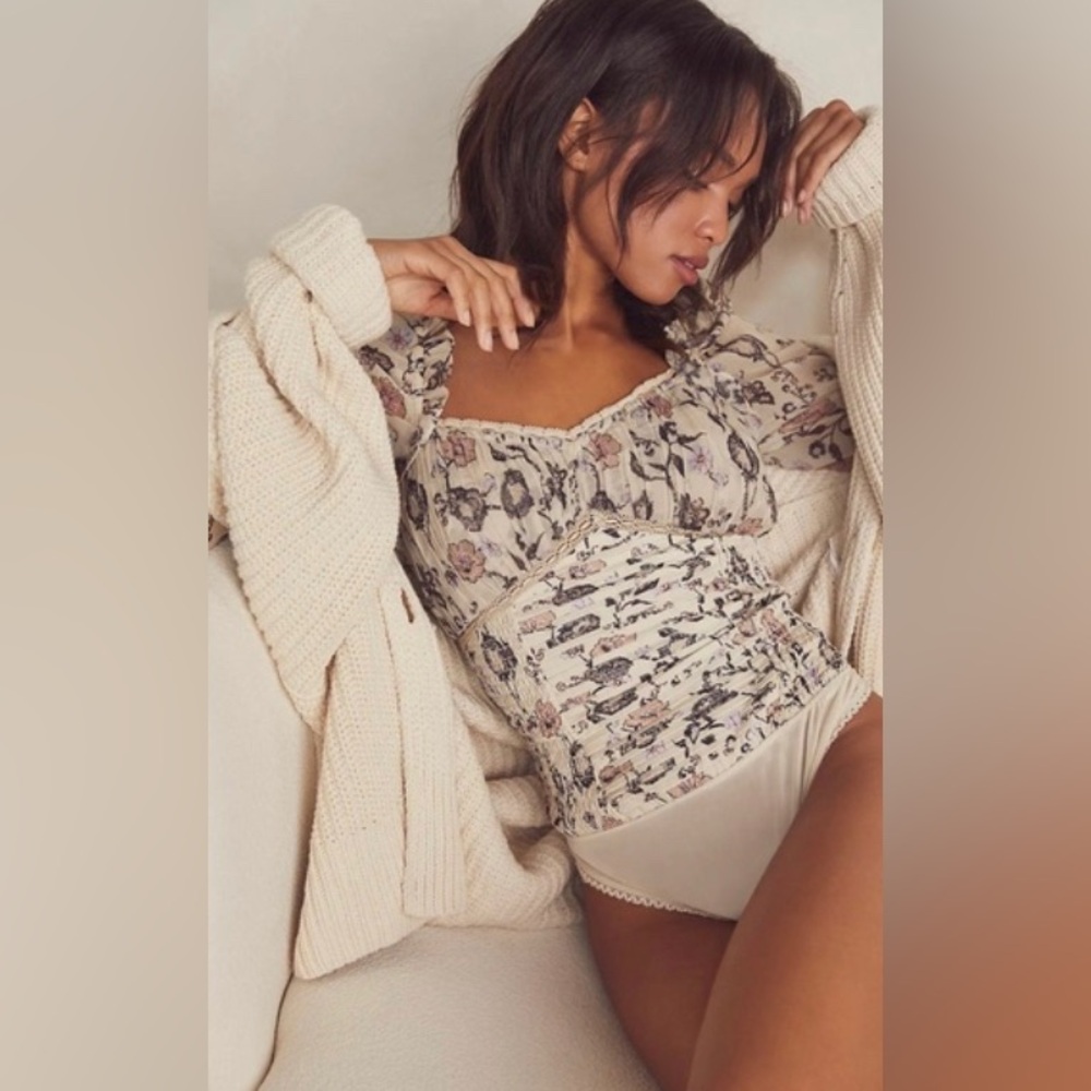 NWOT Free People Intimately Brunch Date Floral Bodysuit